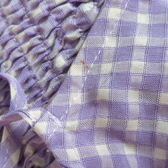 Daisy Street Dolls Kill Purple Gingham Crop Top with Adjustable Straps - Picture 4 of 6